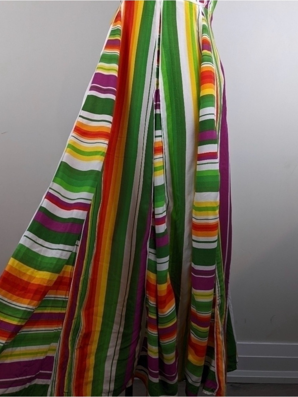 🌈 Farm Rio Rainbow Maxi Halter Dress - Eclectic & Cotton - Picture 10 of 13